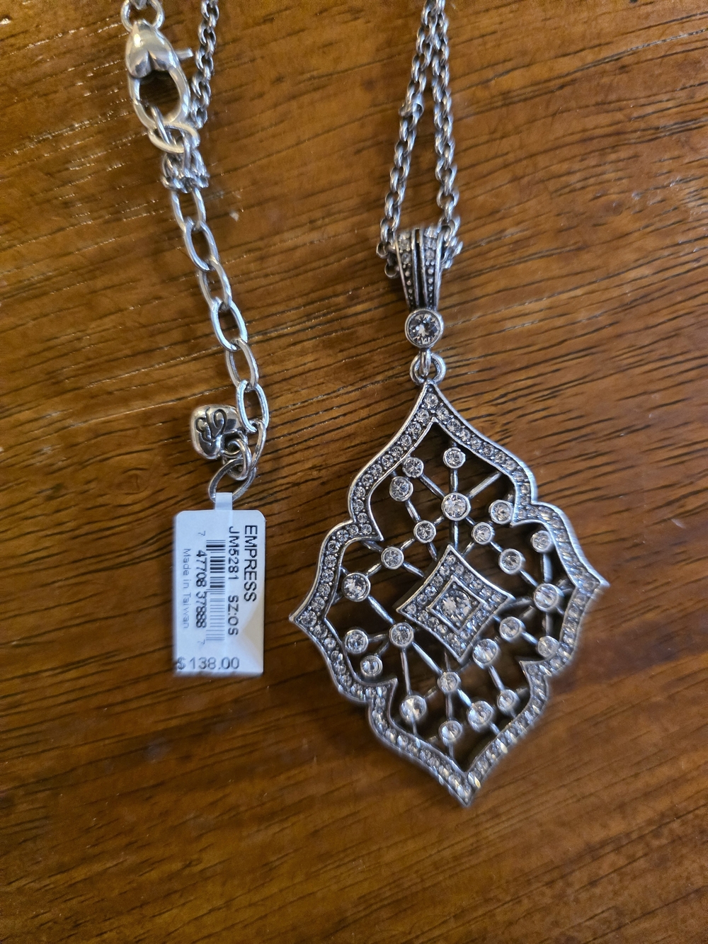 Brighton Filigree Pendant Necklace with Clear Crystals